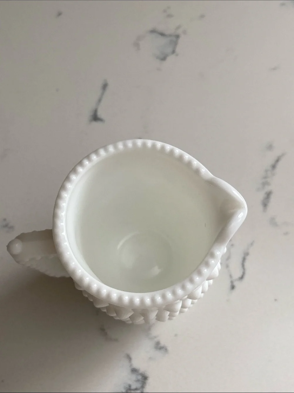 Vintage Fenton Hobnail Milk Glass Mini Creamer #3665